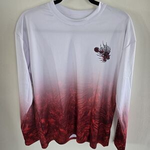 Zookeeper Performance Medium Long Sleeve SPF Sun Shirt White Red Made In USA